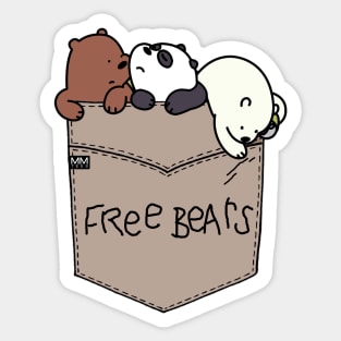 We Bare Bears Pouchie Shirt Sticker